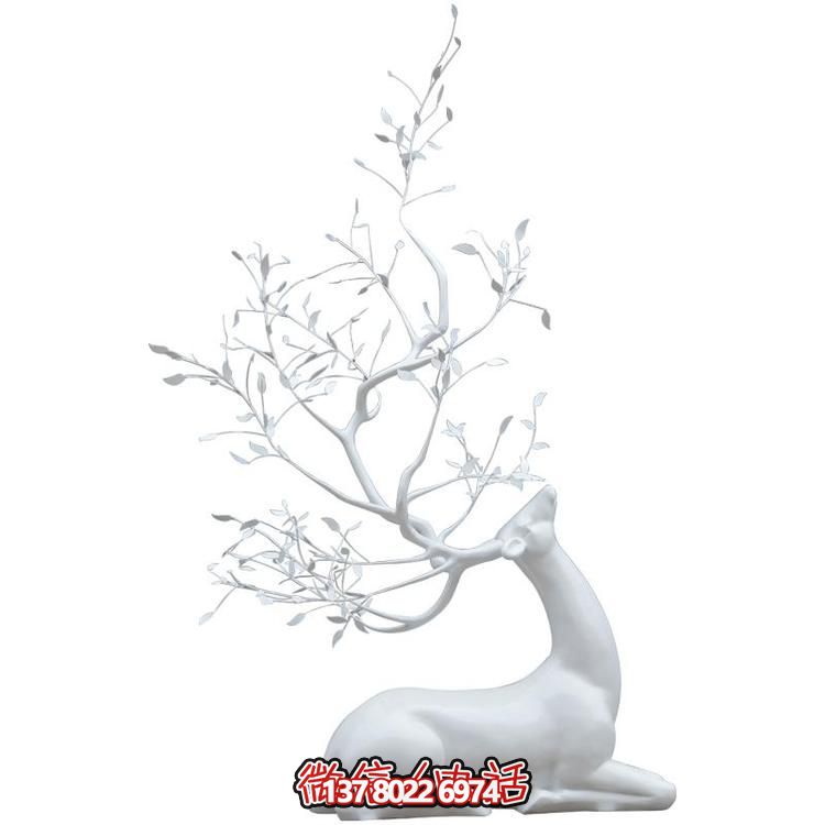 玻璃鋼雕塑梅花鹿，抽象戶外園林裝飾