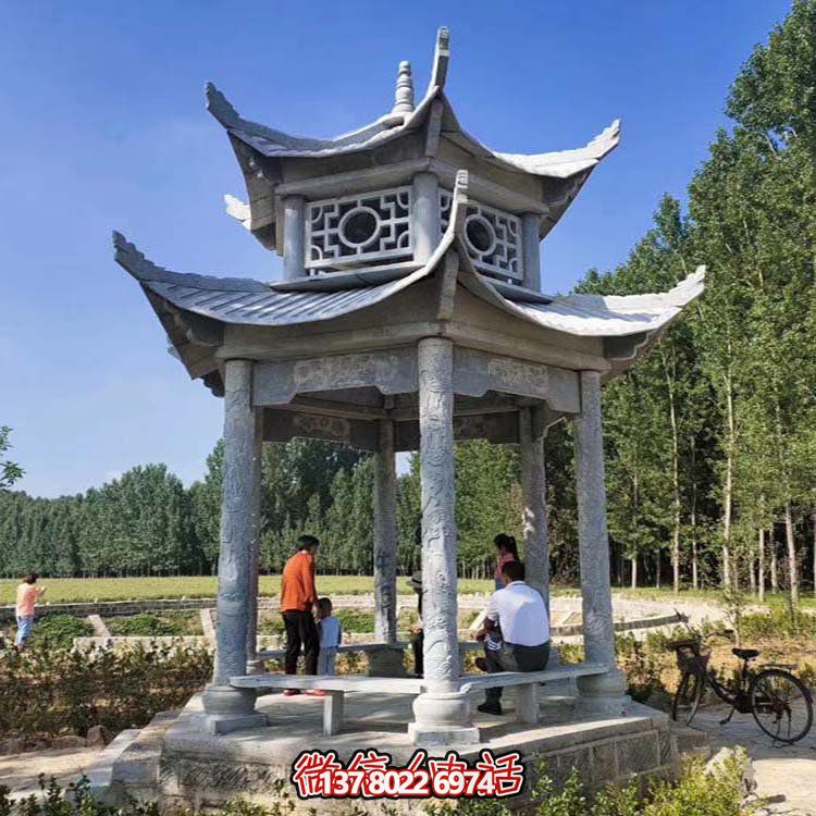 多層中式?jīng)鐾?，完美雕塑戶外公園