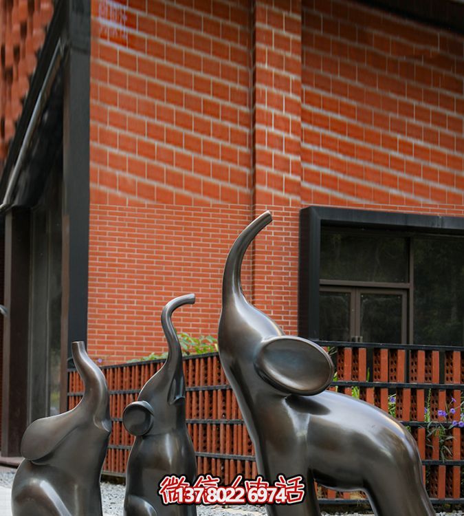 高端玻璃鋼擺件仿銅抽象大象，給你帶來美好生活