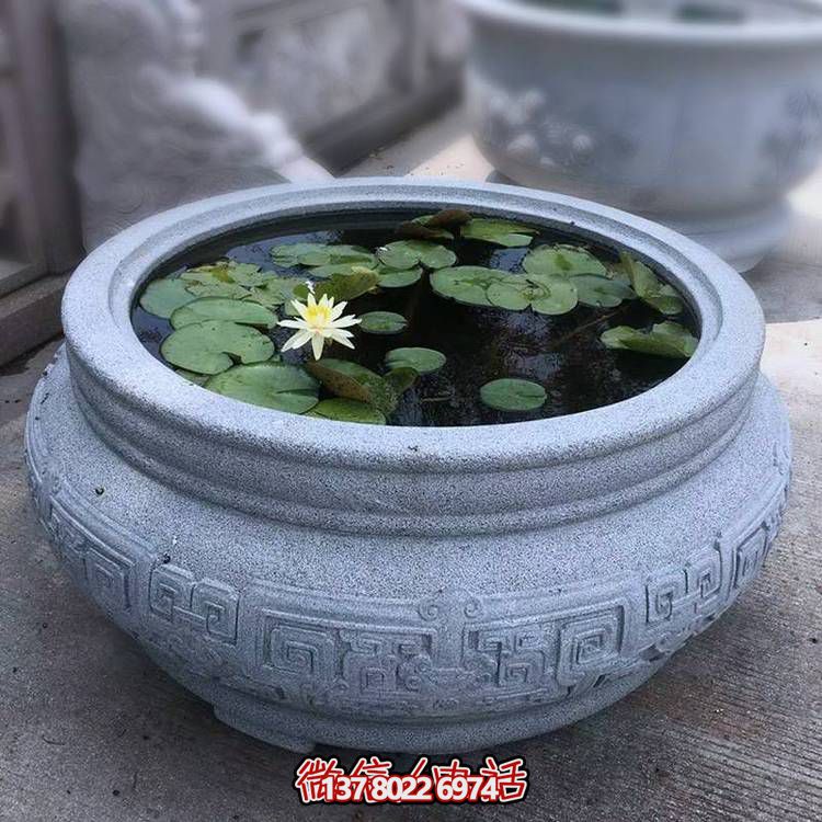 仿古大理石石雕魚缸，用藝術裝點你的生活