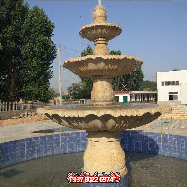 花崗巖噴泉流水擺件，給你不一樣的戶外廣場園林景觀雕塑
