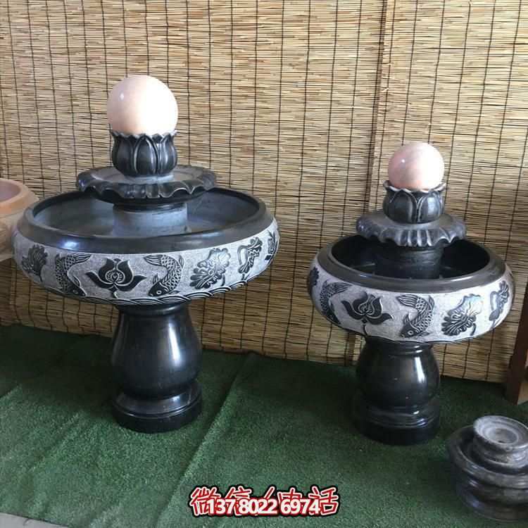 小型黑色大理石風(fēng)水招財擺件，室內(nèi)辦公家用
