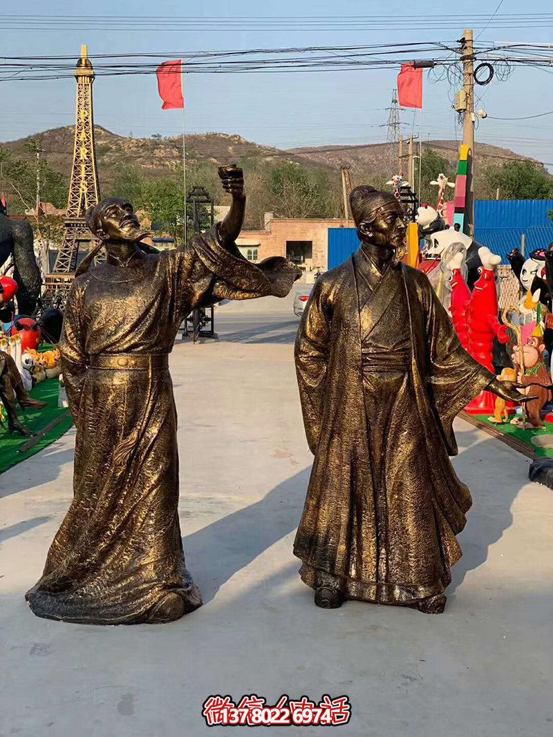 玻璃鋼歷史名人古代著名詩人李白杜甫雕像 玻璃鋼歷史名人古代著名詩人李白杜甫雕像