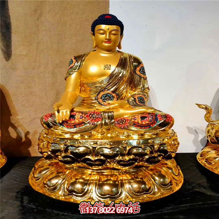 寺廟景區不銹鋼噴金烤漆三圣雕塑 寺廟景區不銹鋼噴金烤漆三圣雕塑