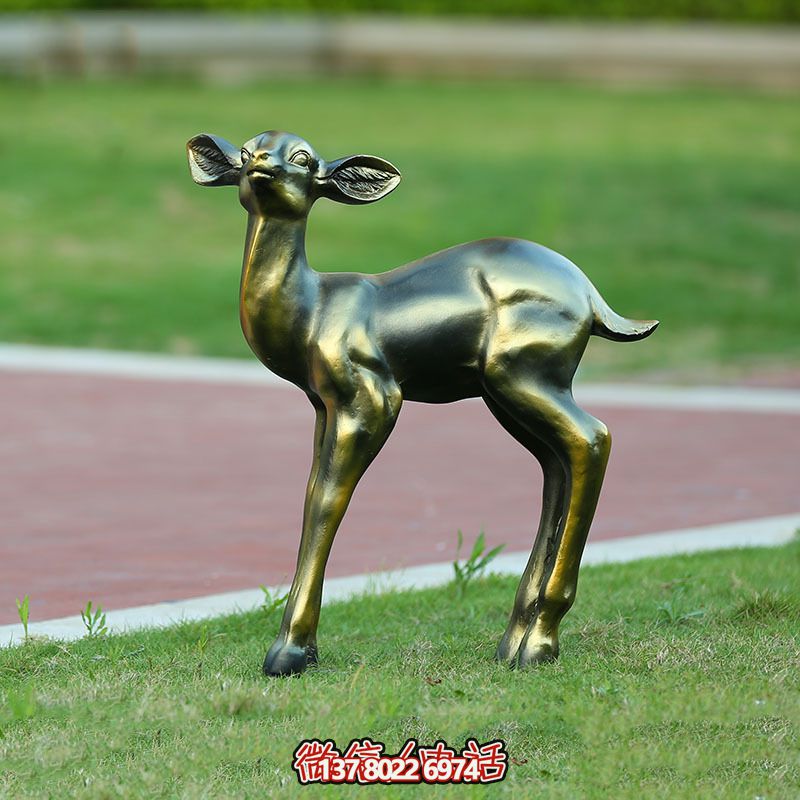 戶(hù)外草坪玻璃鋼仿銅鹿雕塑 戶(hù)外草坪玻璃鋼仿銅鹿雕塑