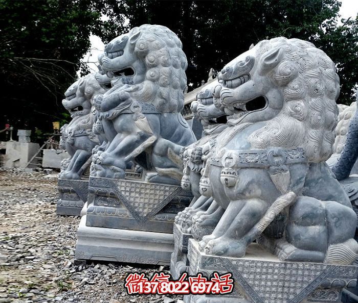 庭院祠堂創意青石石雕抽象獅子雕塑 庭院祠堂創意青石石雕抽象獅子雕塑