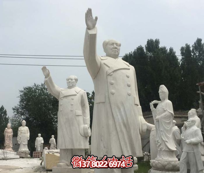 漢白玉石雕浮雕揮手的毛主席校園毛澤東雕塑 漢白玉石雕浮雕揮手的毛主席校園毛澤東雕塑