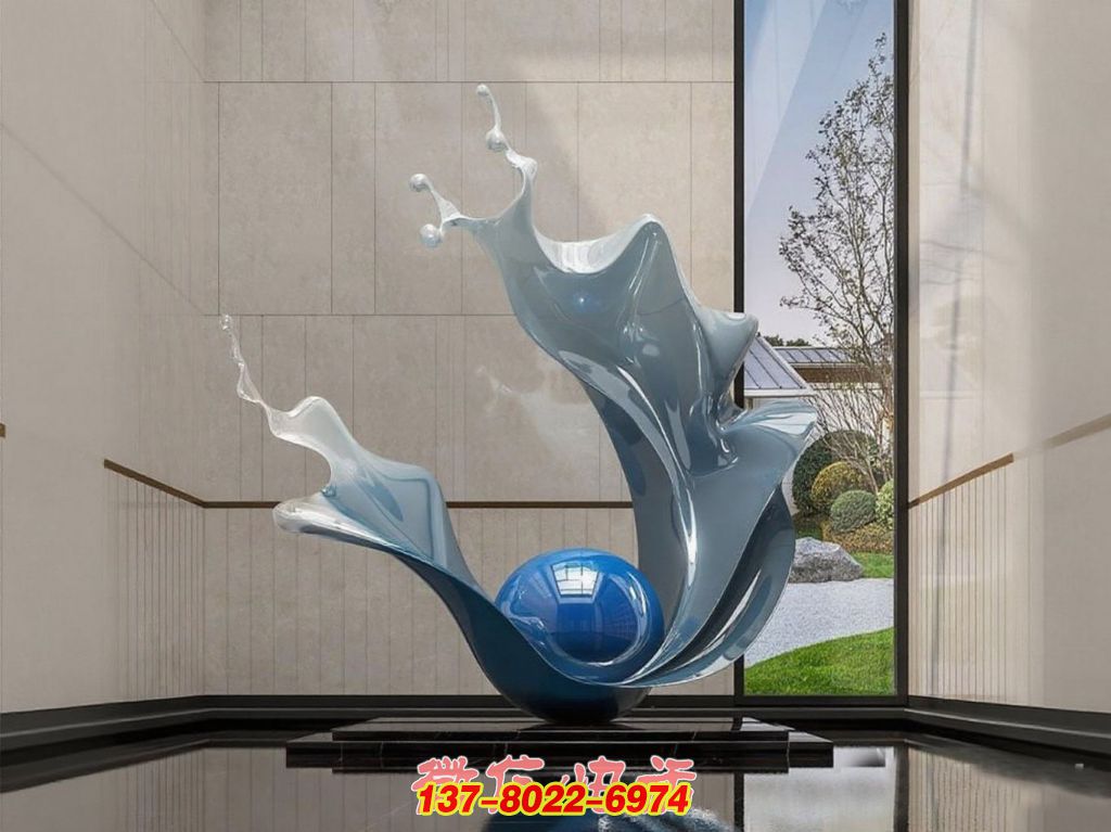 靈動(dòng)水滴：不銹鋼演繹的抽象景觀(guān)韻律之舞