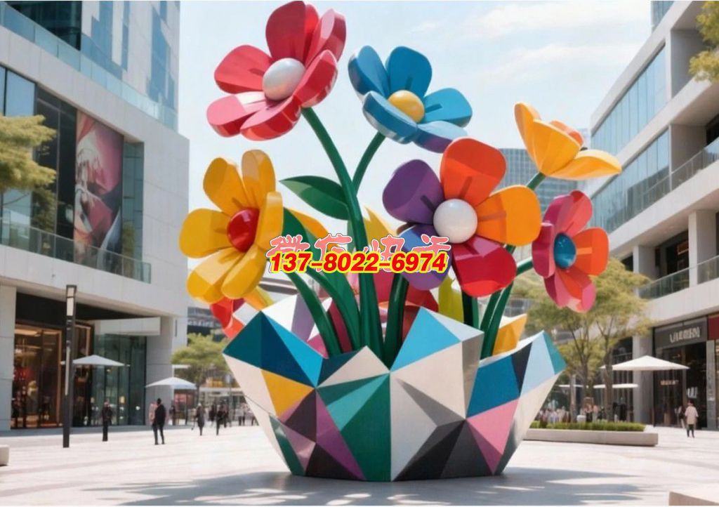 《綻城?綺夢花簇》：都市園林里的不銹鋼景觀，盛綻彩色花束織就鮮活日常
