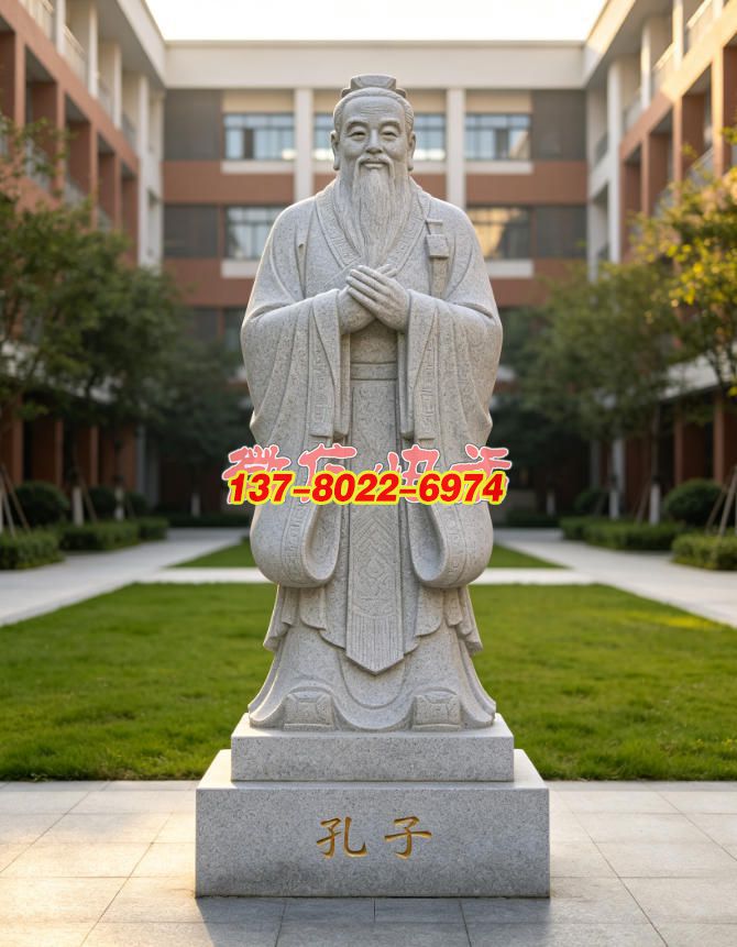 先師孔圣立園潤育桃李——孔子雕塑